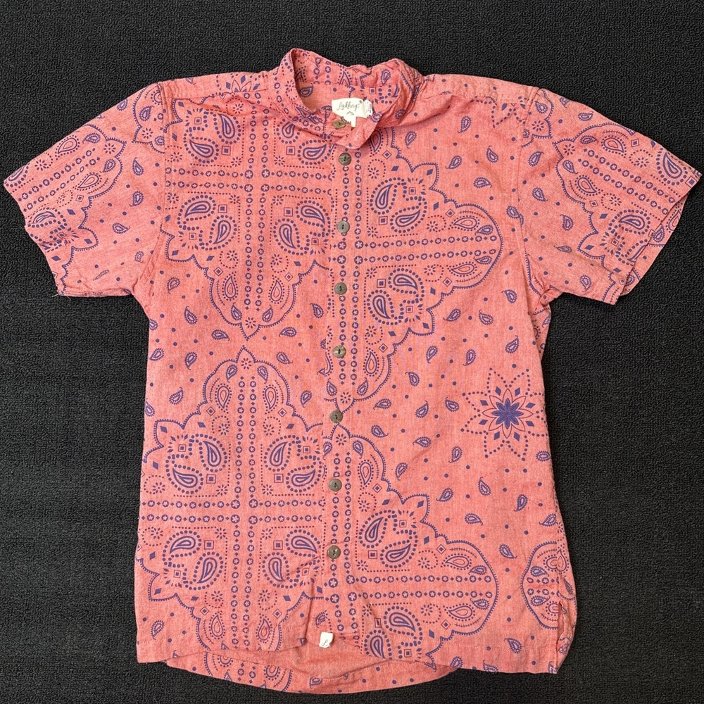 Men's Lakhay's Paisley Linen Button Up Medium Vintage